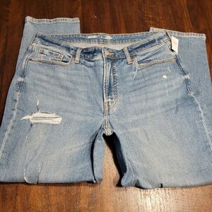 NWT Old Navy Women's High Rise Curvy OG Straight Jeans - Light Blue